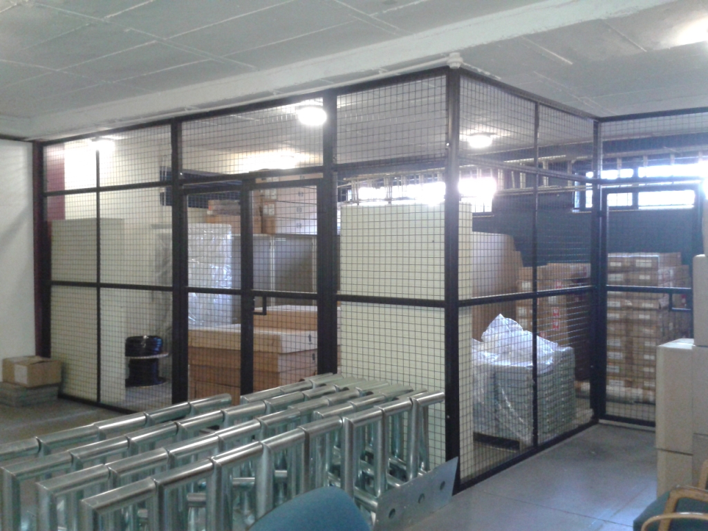 Frontal view of Security Cage in a warehouse